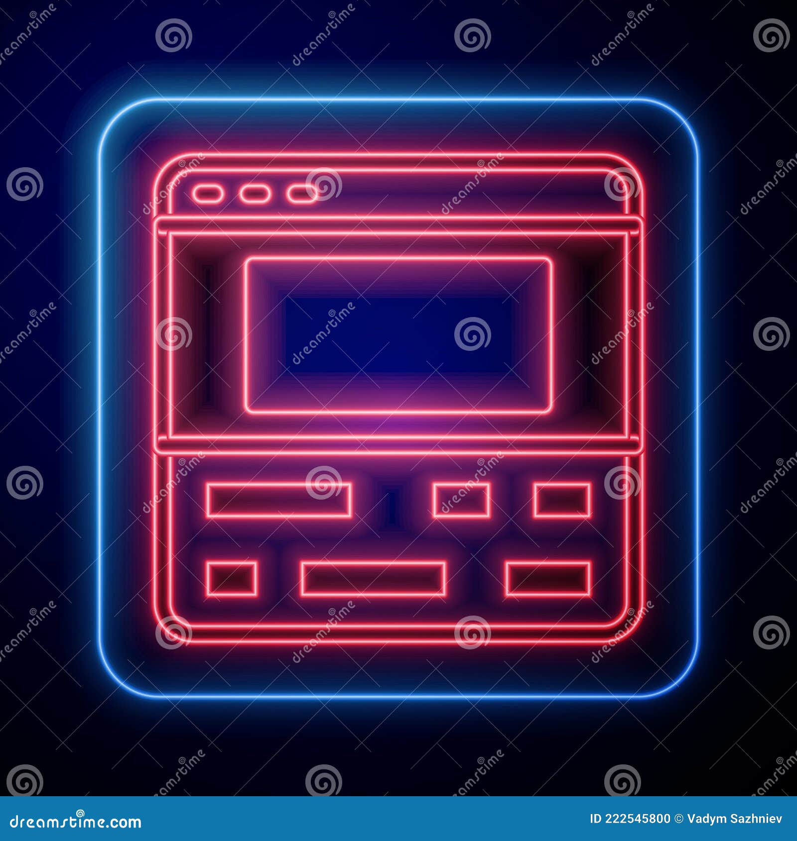 Glowing Neon Video Recorder or Editor Software on Laptop Icon Isolated on  Black Background. Video Editing on a Laptop Stock Vector - Illustration of  film, concept: 222545800