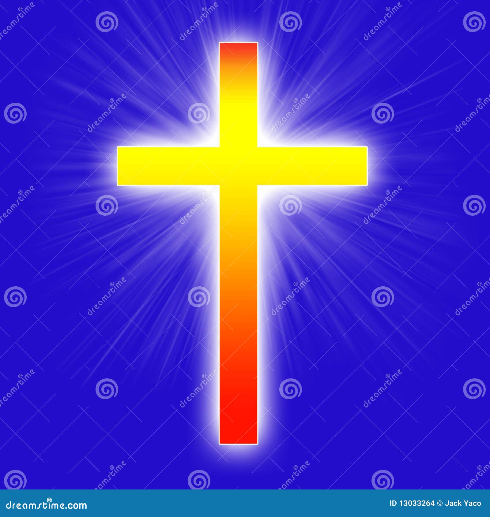 Glowing Red and Yellow Cross Stock Illustration Illustration of cross, gold 13033264