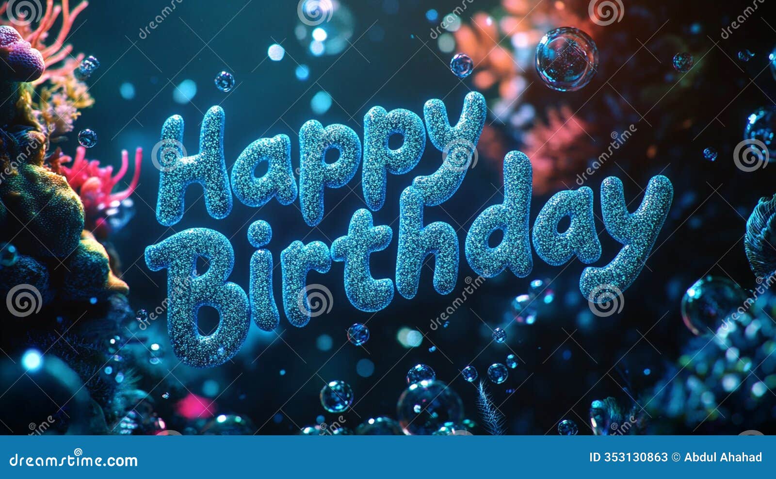glowing underwater birthday theme