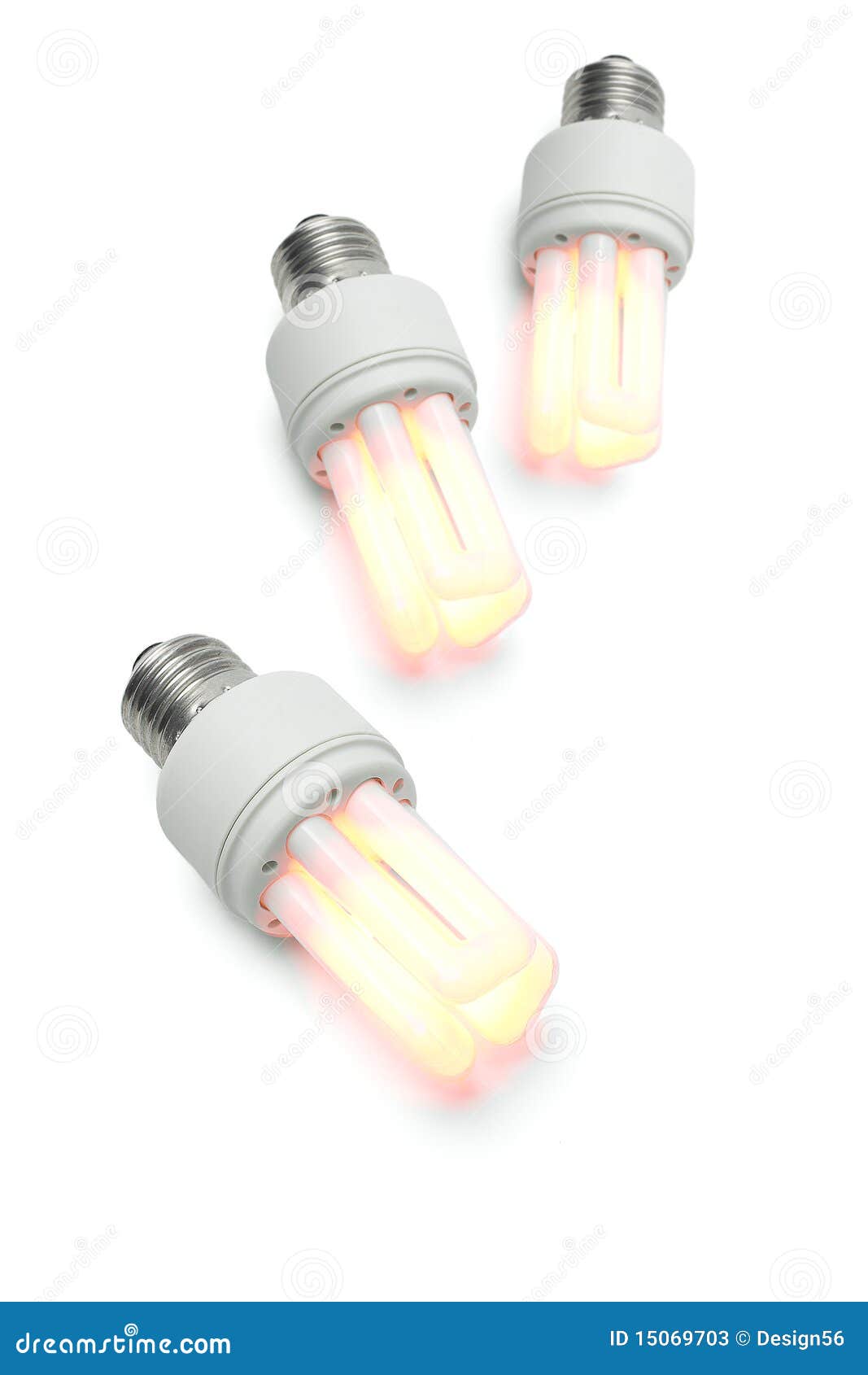 Glowing Warm Compact Fluorescent Light Bulbs Stock Image Image of