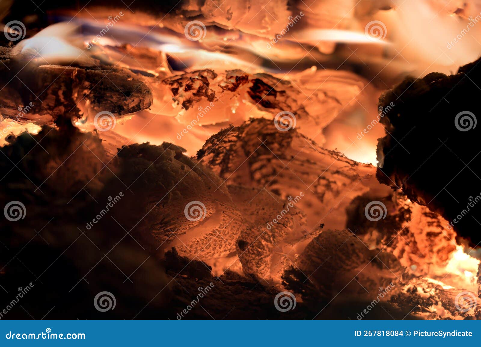 Glowing Wood Coal Natural Cozy Heat Embers Stock Photo - Image of