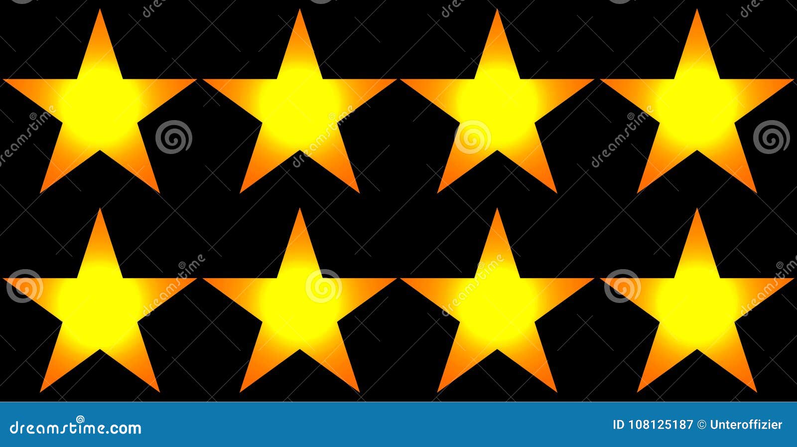 Glowing Yellow Stars Against a Black Background Stock Illustration