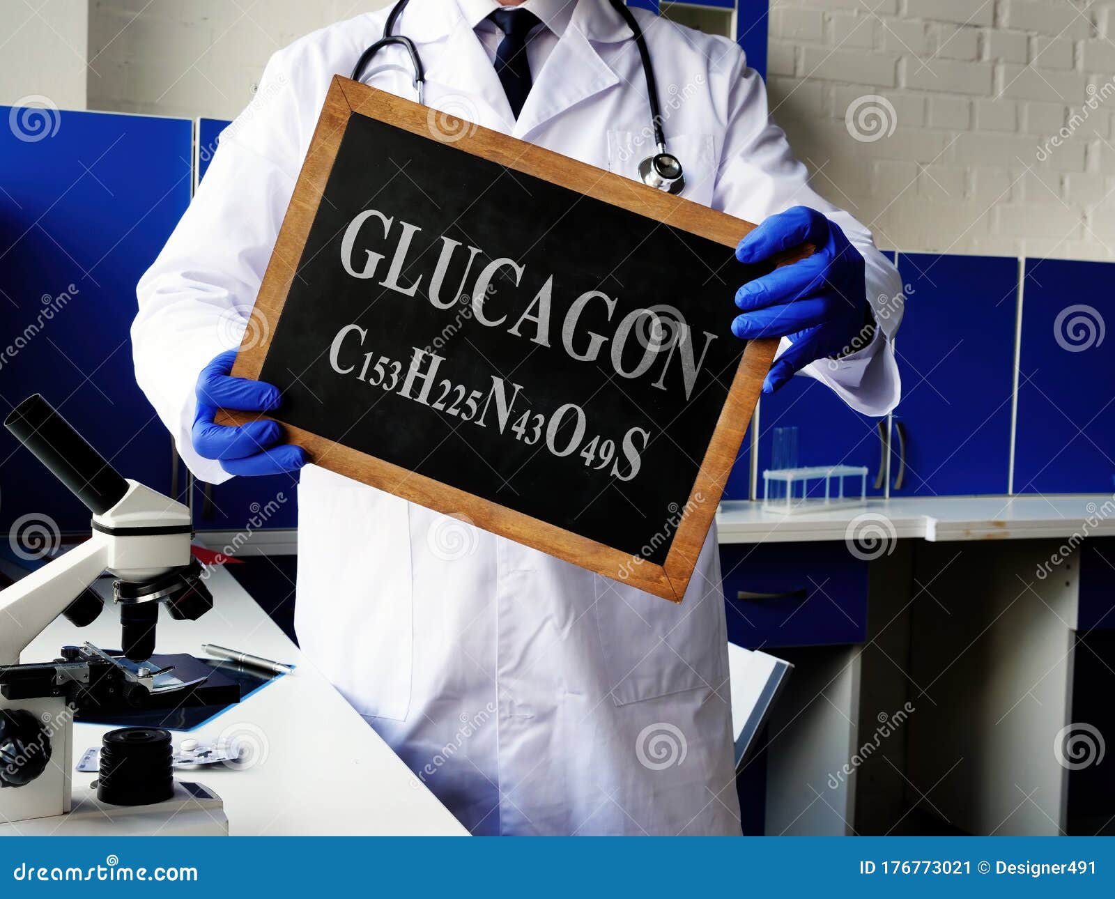 Glucagon GCG Hormone with Formula Stock Image Image of insulin
