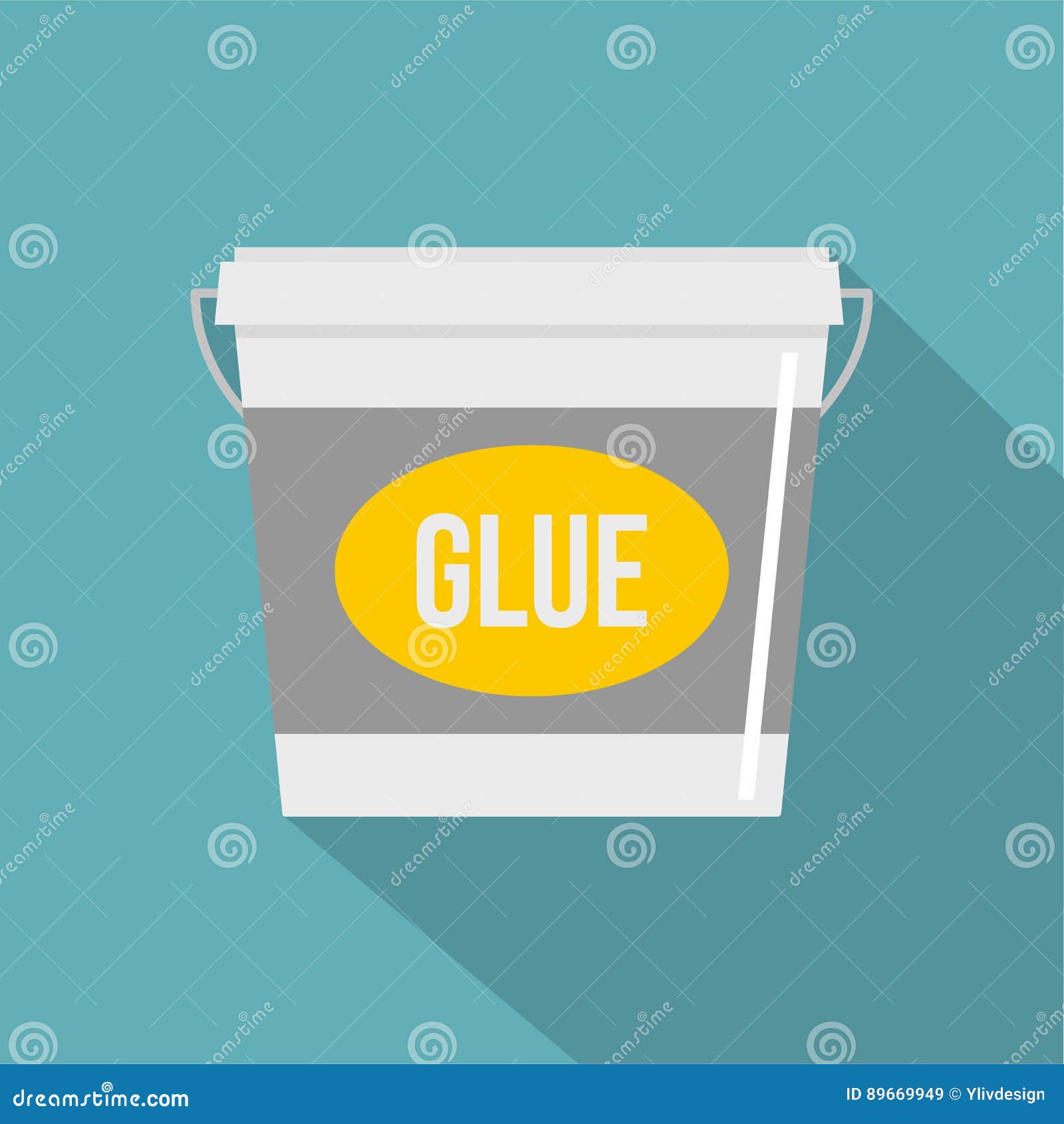 Glue Bucket Icon, Flat Style Stock Vector - Illustration of empty