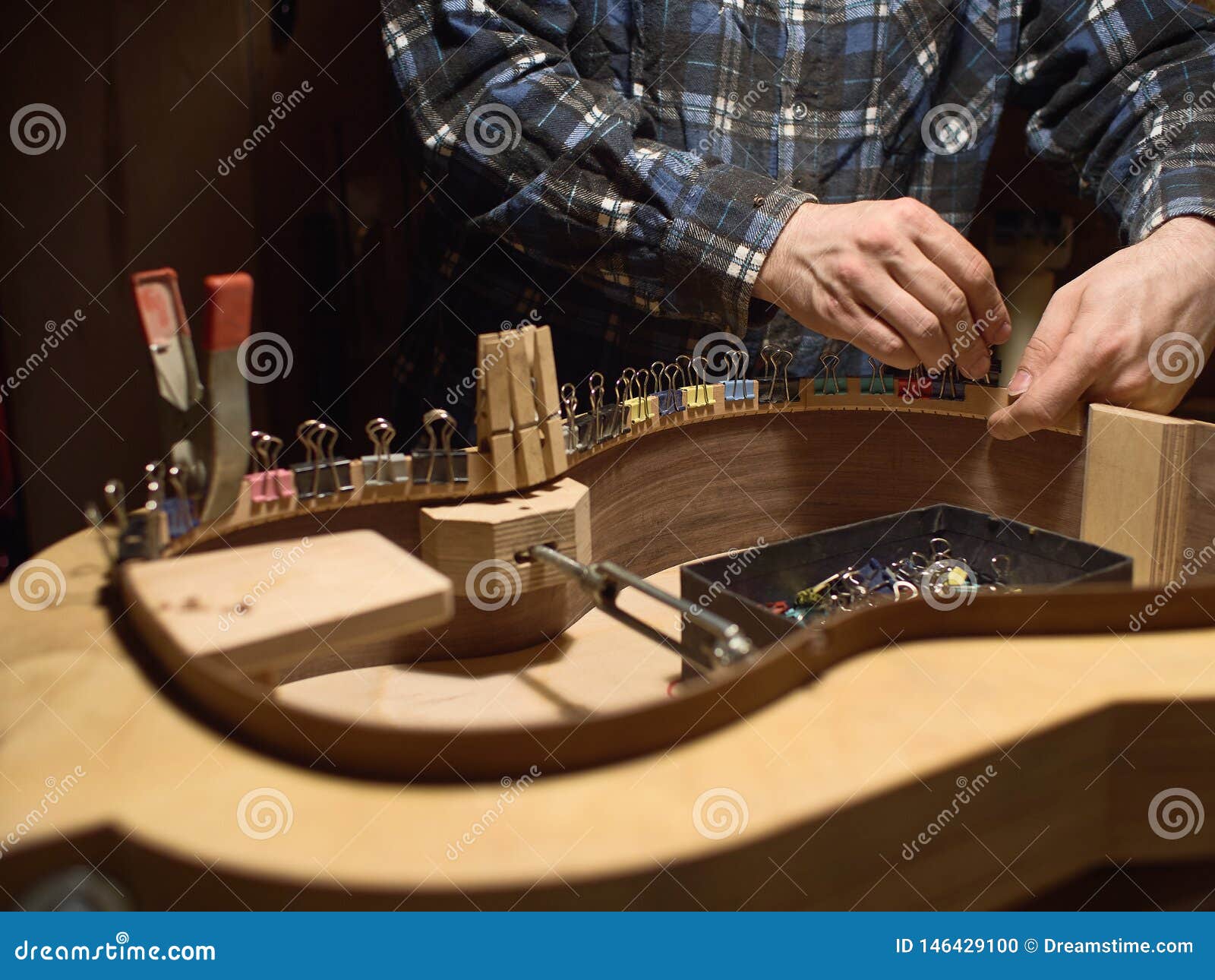 The Process of Making Classical Guitar. Stock Photo Image of luthier
