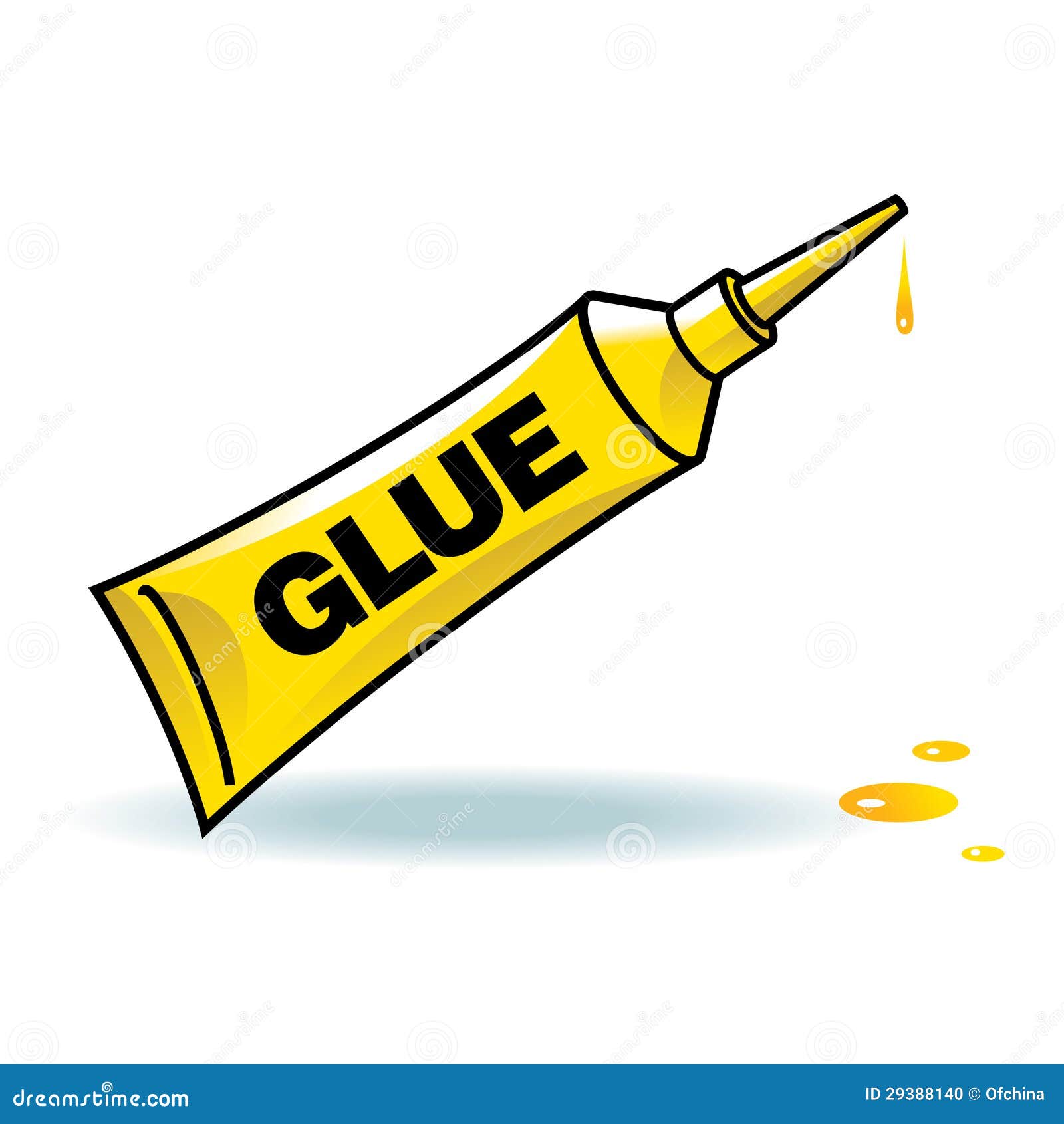 Glue yellow tube stock vector. Illustration of stationary - 29388140
