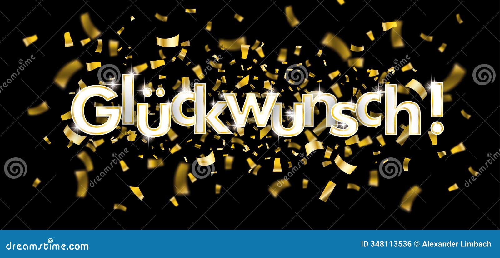 glueckwunsch centre golden confetti black header