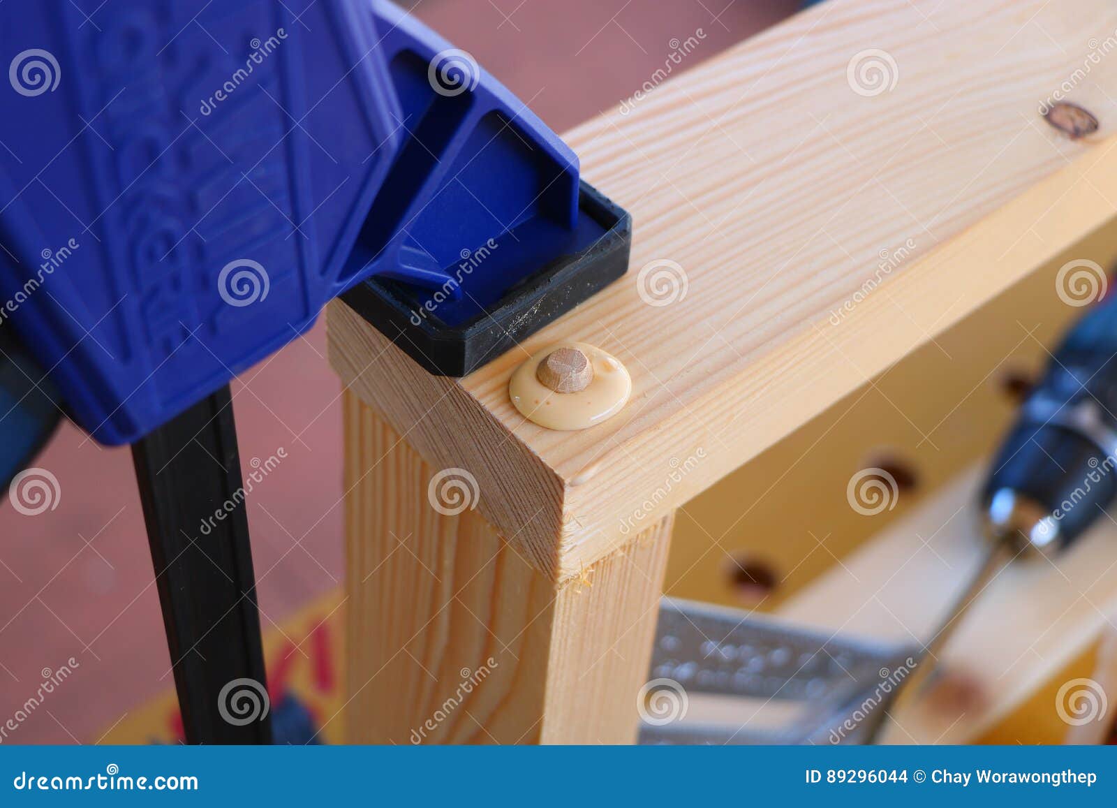 Gluing dowel joint stock photo. Image of industry, assemble 89296044