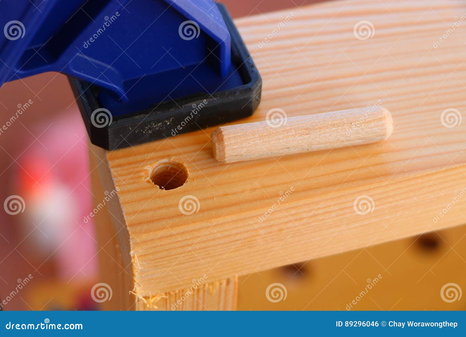 Gluing dowel joint stock photo. Image of plug, project 89296046