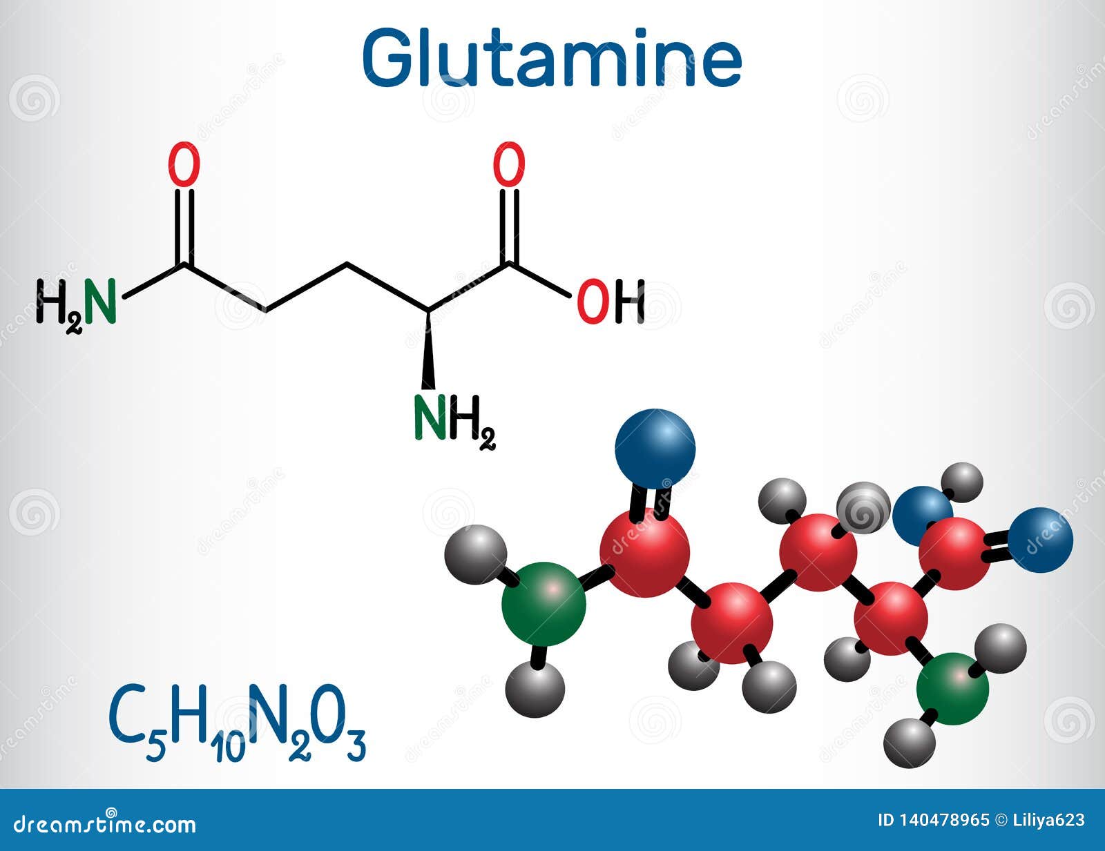 Glutamine L Glutamine Gln Q Amino Acid Molecule Skeletal Formula Royalty Free Stock Photo