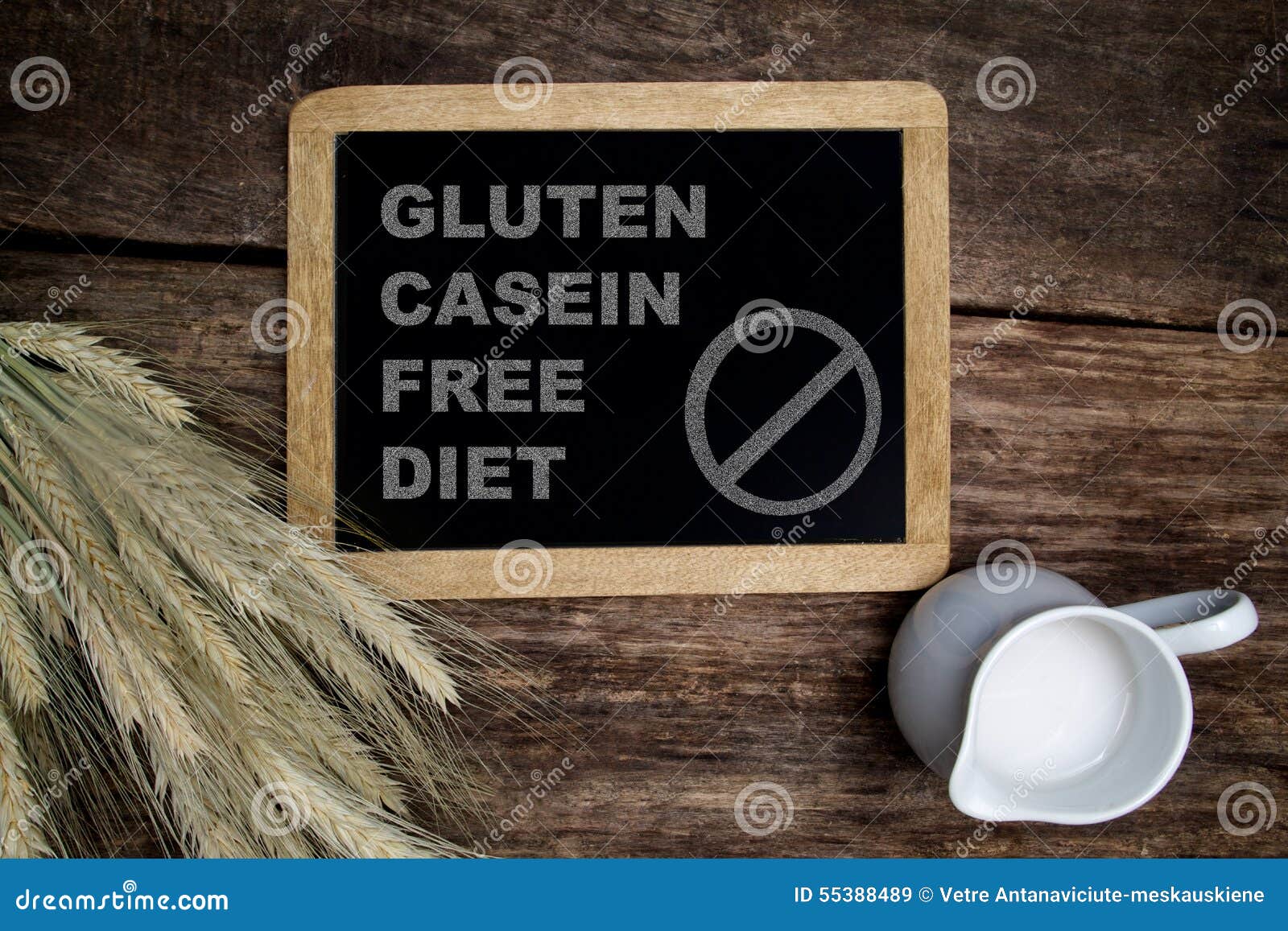 Gluten Casein free diet stock image. Image of board, letterpress 55388489