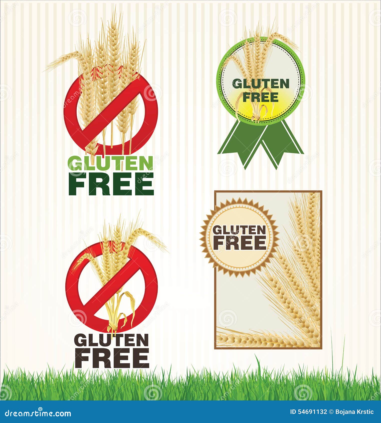 Gluten Free Banner Collection Stock Illustration Illustration of bran, essential 54691132