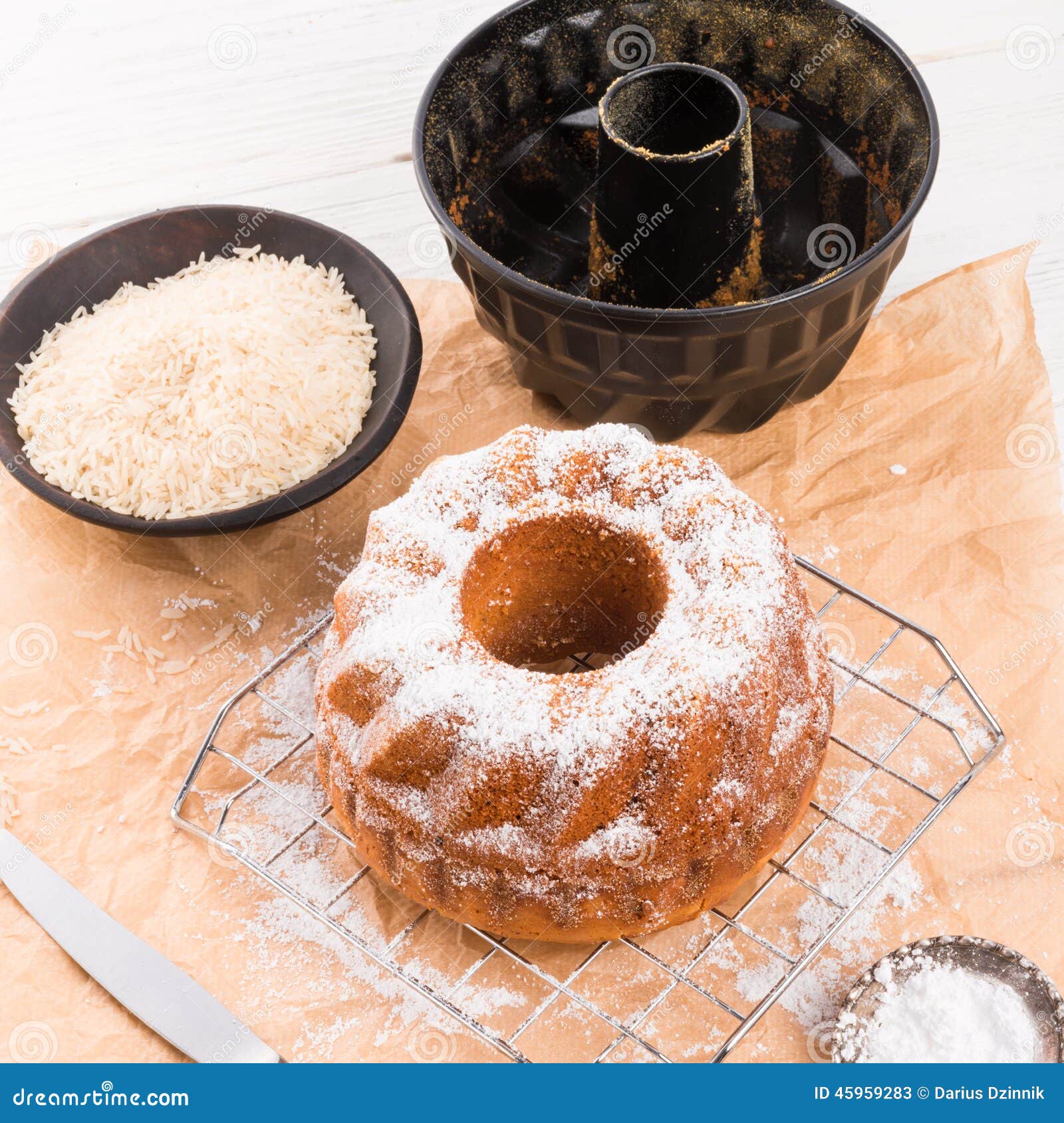 Glutenfree Cake with Rice Flour and Kaymak Stock Image Image of