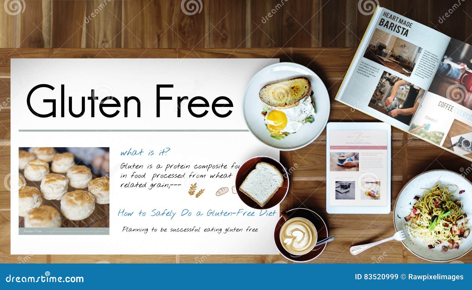 Gluten Free Celiac Disease Concept Stock Image - Image of aerial