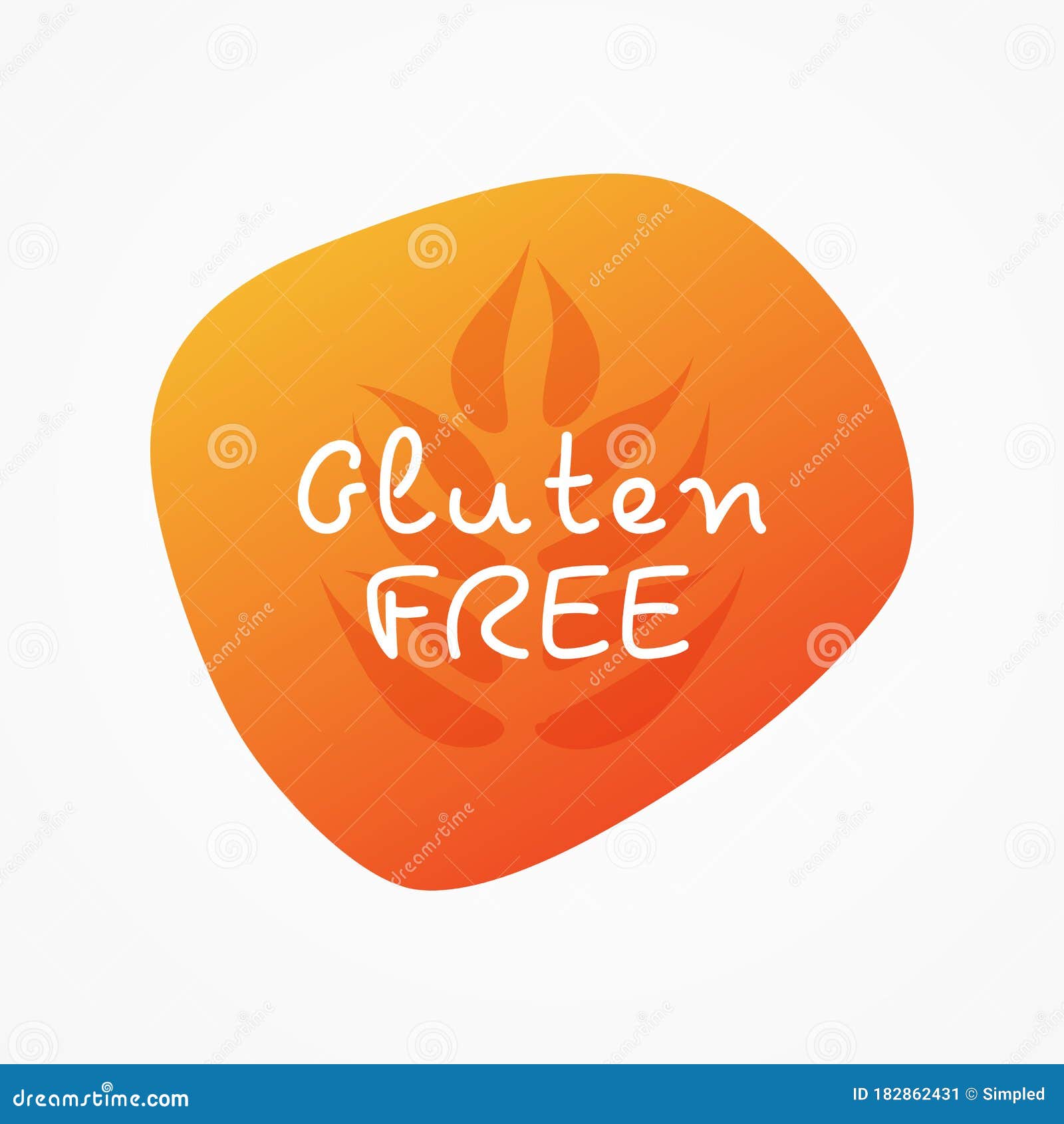 Download Gluten Free Icon. Orange Gradient Vector Sign Isolated. Illustration Symbol For Food, Product ...