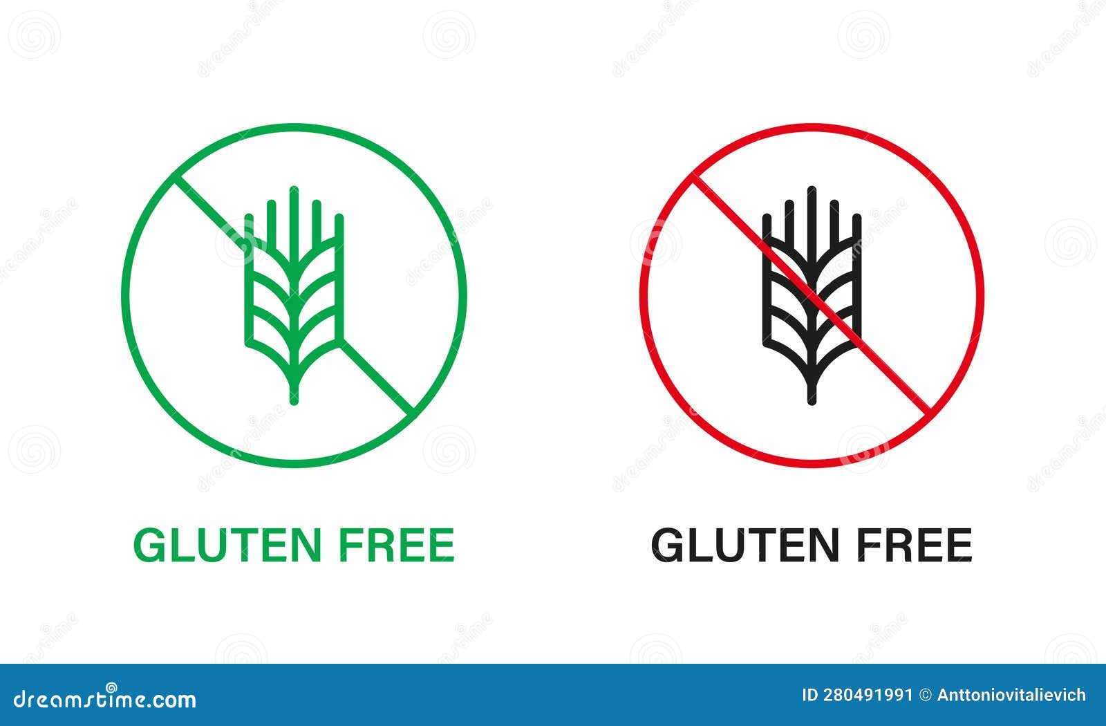 Set of Icons with Sign Meaning Absence of Sugar Gluten Stock Vector -  Illustration of packaging, product: 104395647