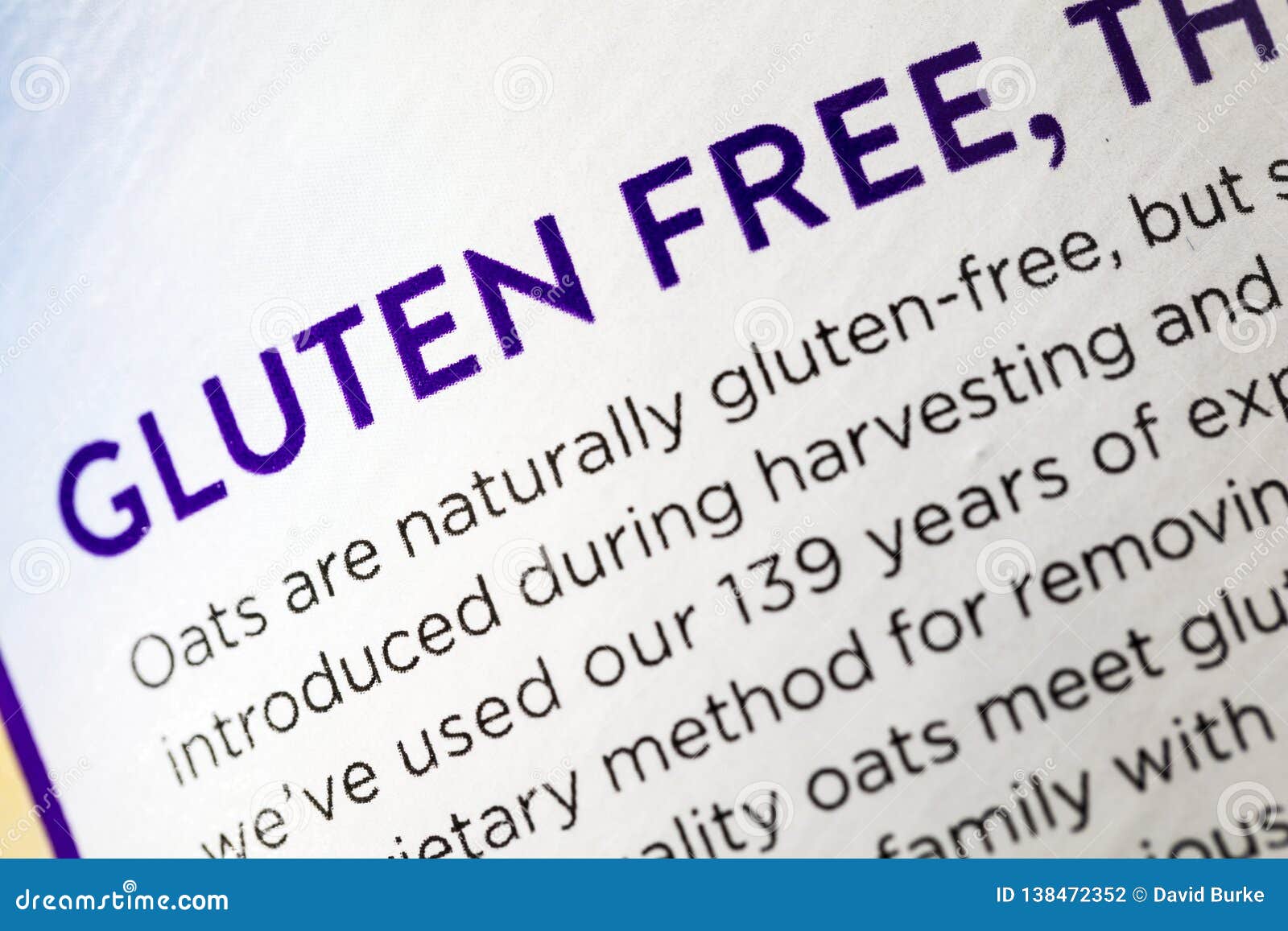 Gluten Free Oats Grain Food Label Diet Celiac Disease ...