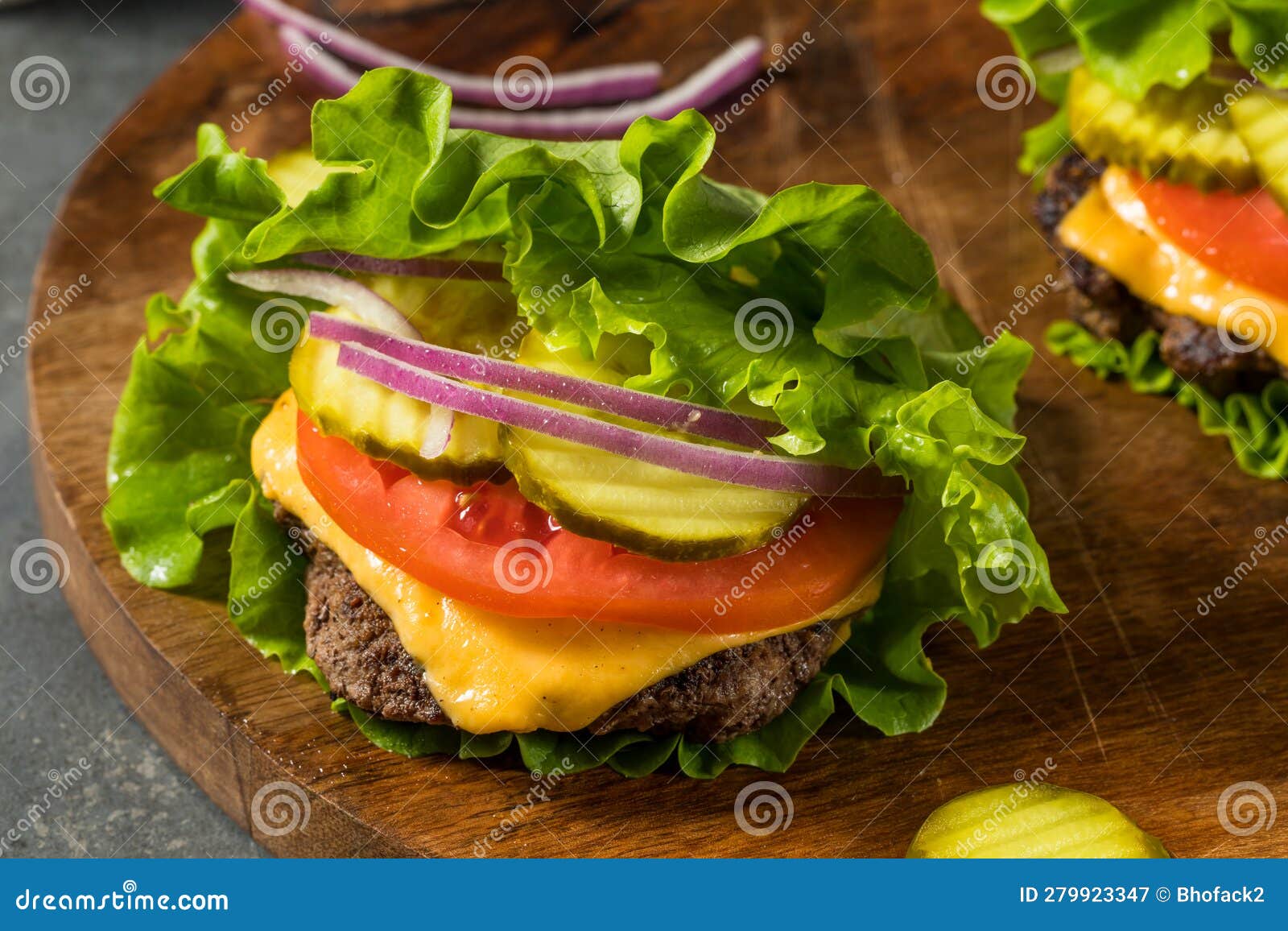 Gluten Free Paleo Bunless Cheeseburger Stock Image Image of gourmet