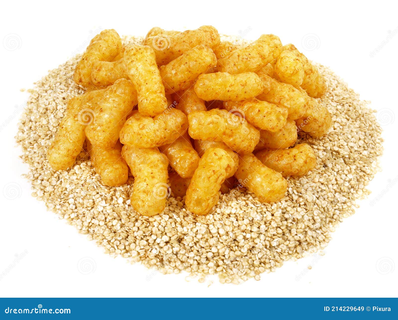 Gluten Free Quinoa Flips on White Background Isolated Stock Image