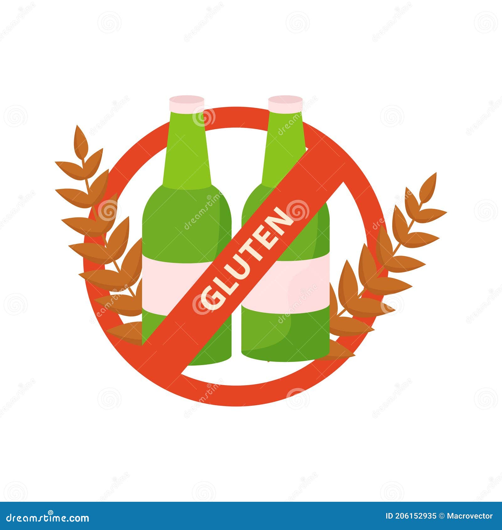 Gluten Intolerance Flat Concept Stock Vector Illustration of