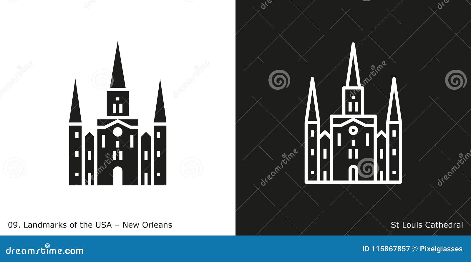 st louis cathedral in new orleans stock vector illustration of