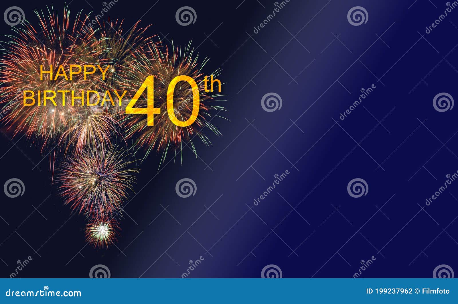 Glückliche Glückwünsche Zum 40. Geburtstag Stockfoto Bild von
