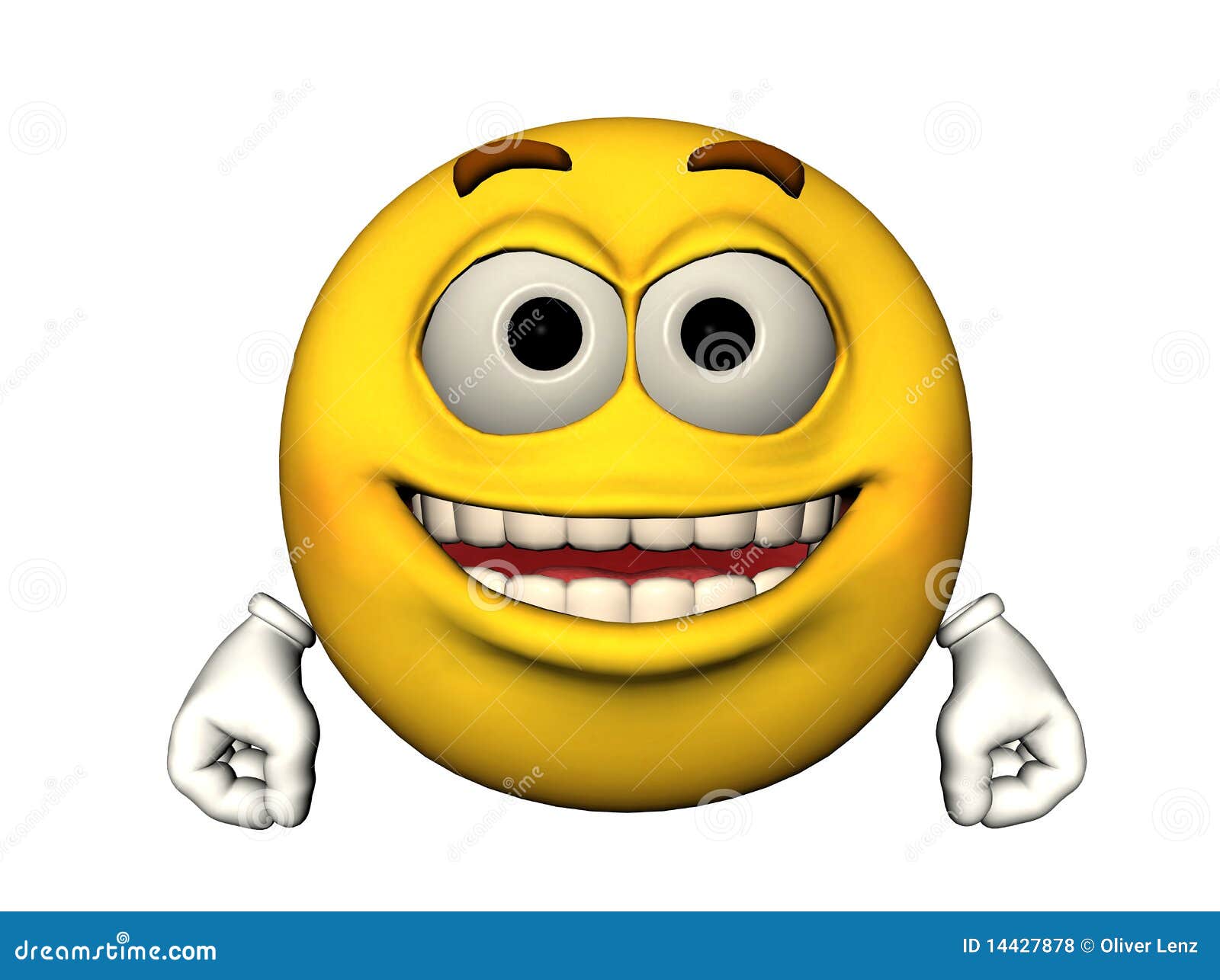 Glücklicher Emoticon. Abbildung 3D eines glücklichen Emoticon