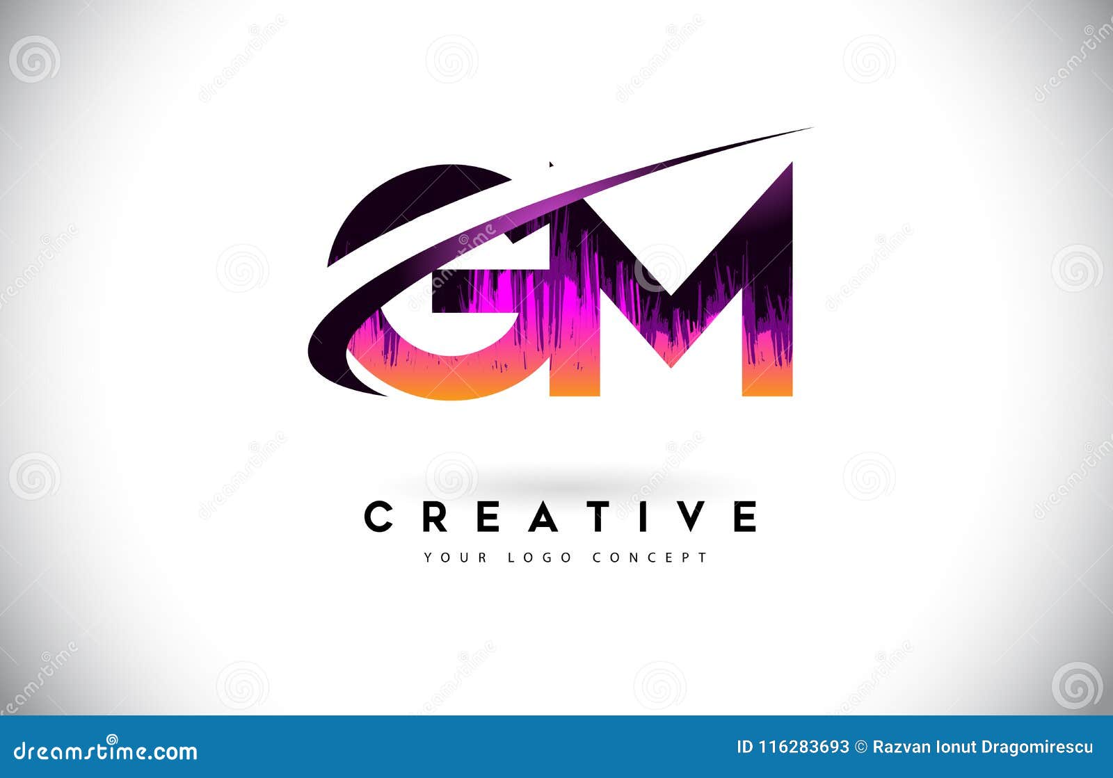 GM G M Grunge Letter Logo with Purple Vibrant Colors Design. Creative  Grunge Vintage Letters Vector Logo Stock Vector - Illustration of colors,  company: 116283693