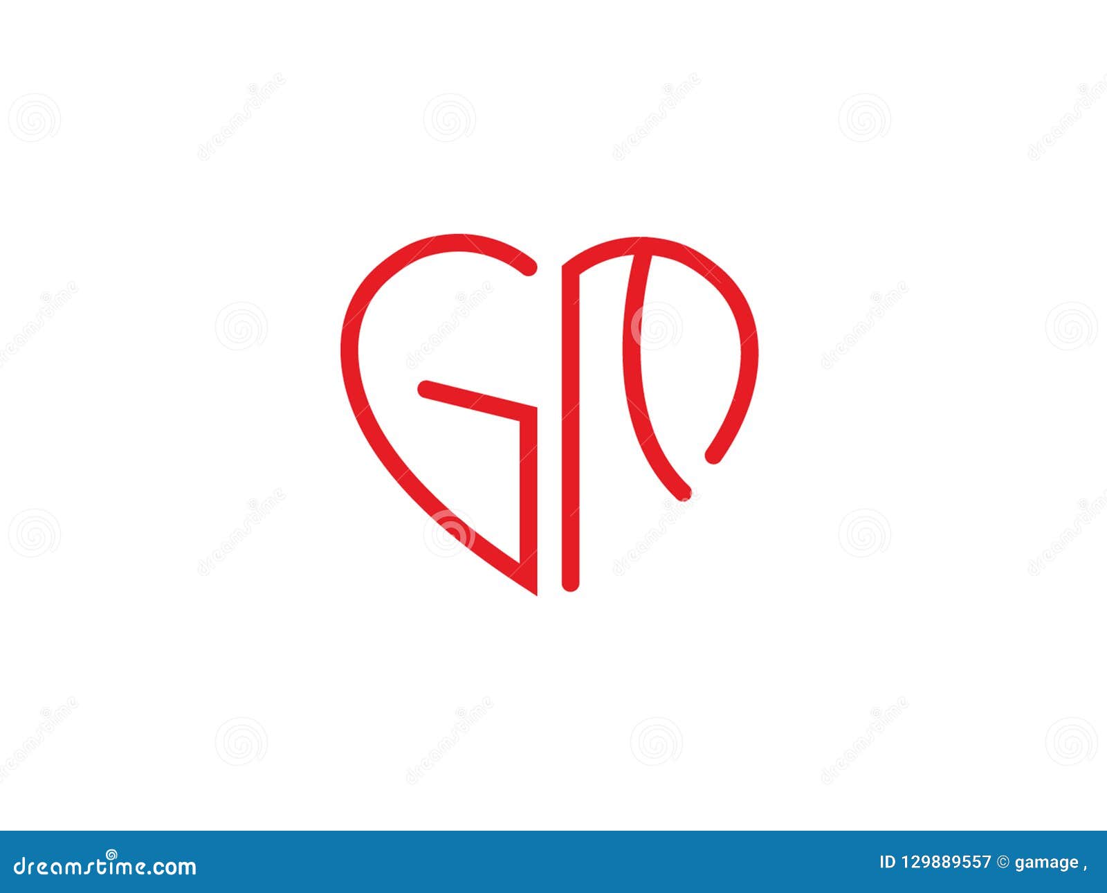 GM Initial Heart Shape Red Colored Love Logo Stock Vector - Illustration of  circle, couple: 129889557