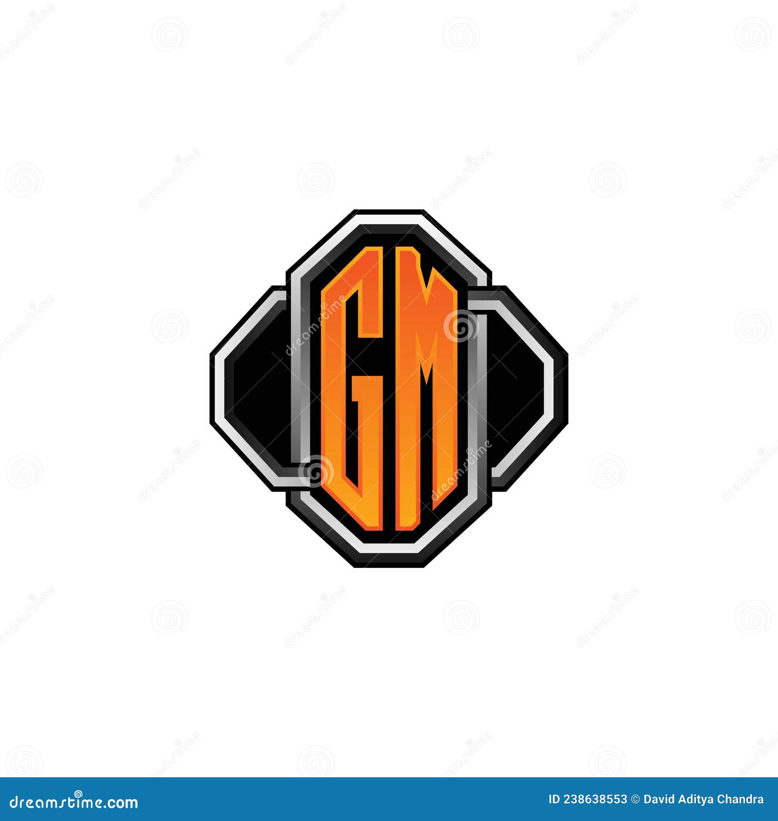 GM Logo Letter Monogram Slash with Modern logo designs template Stock Vector