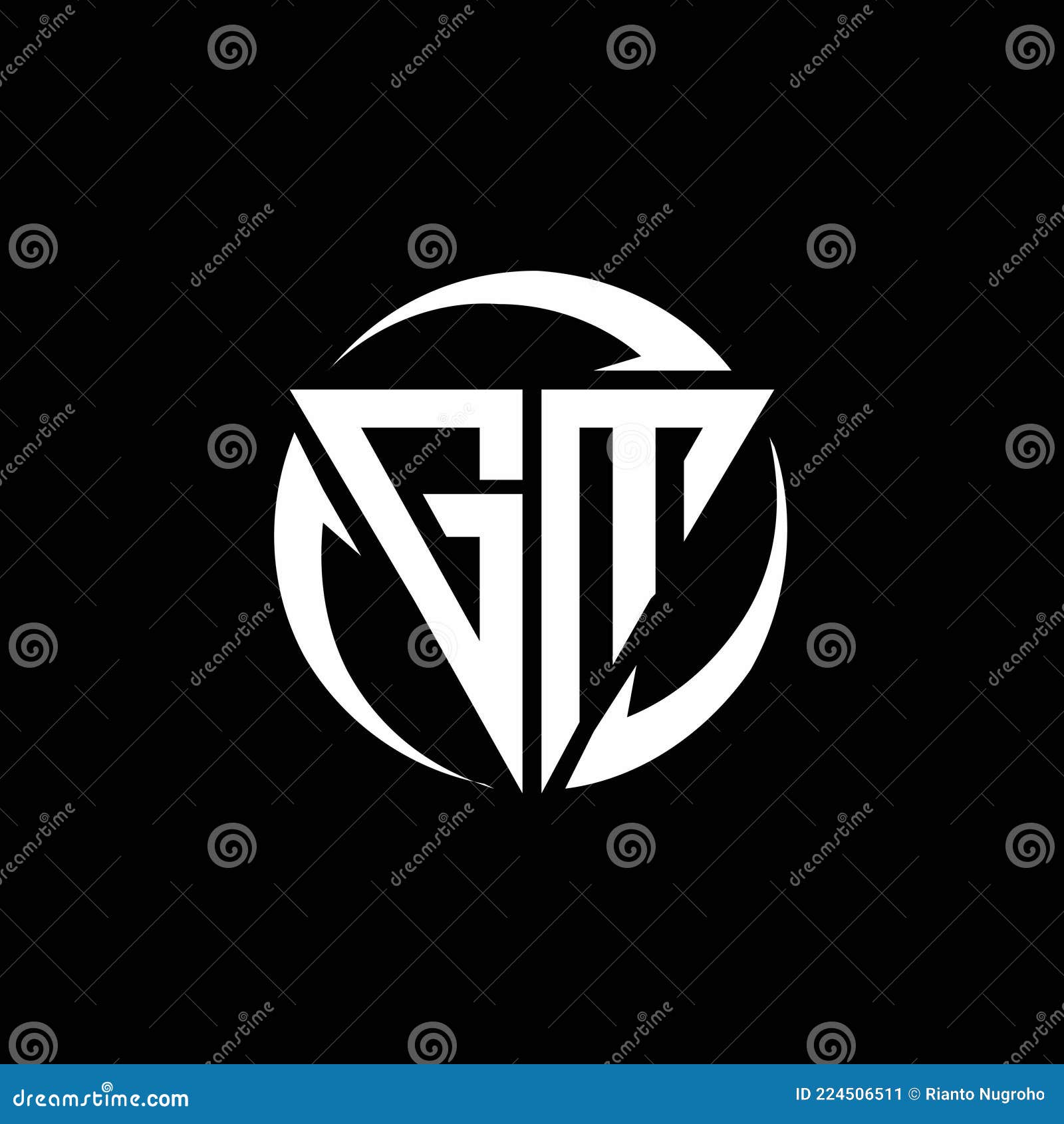 Gm logo monogram with emblem style isolated Vector Image