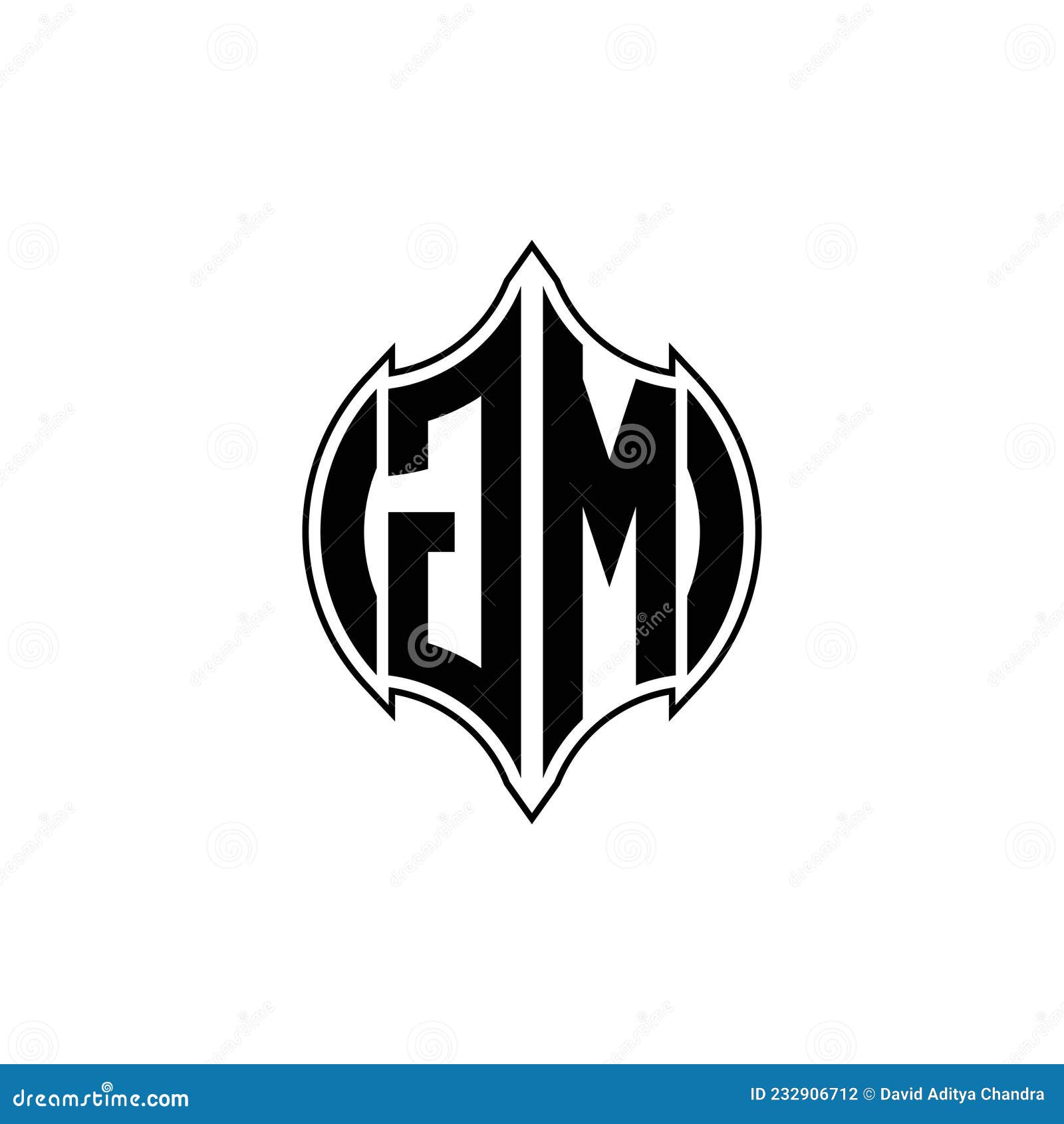 Gm logo monogram with emblem style isolated Vector Image