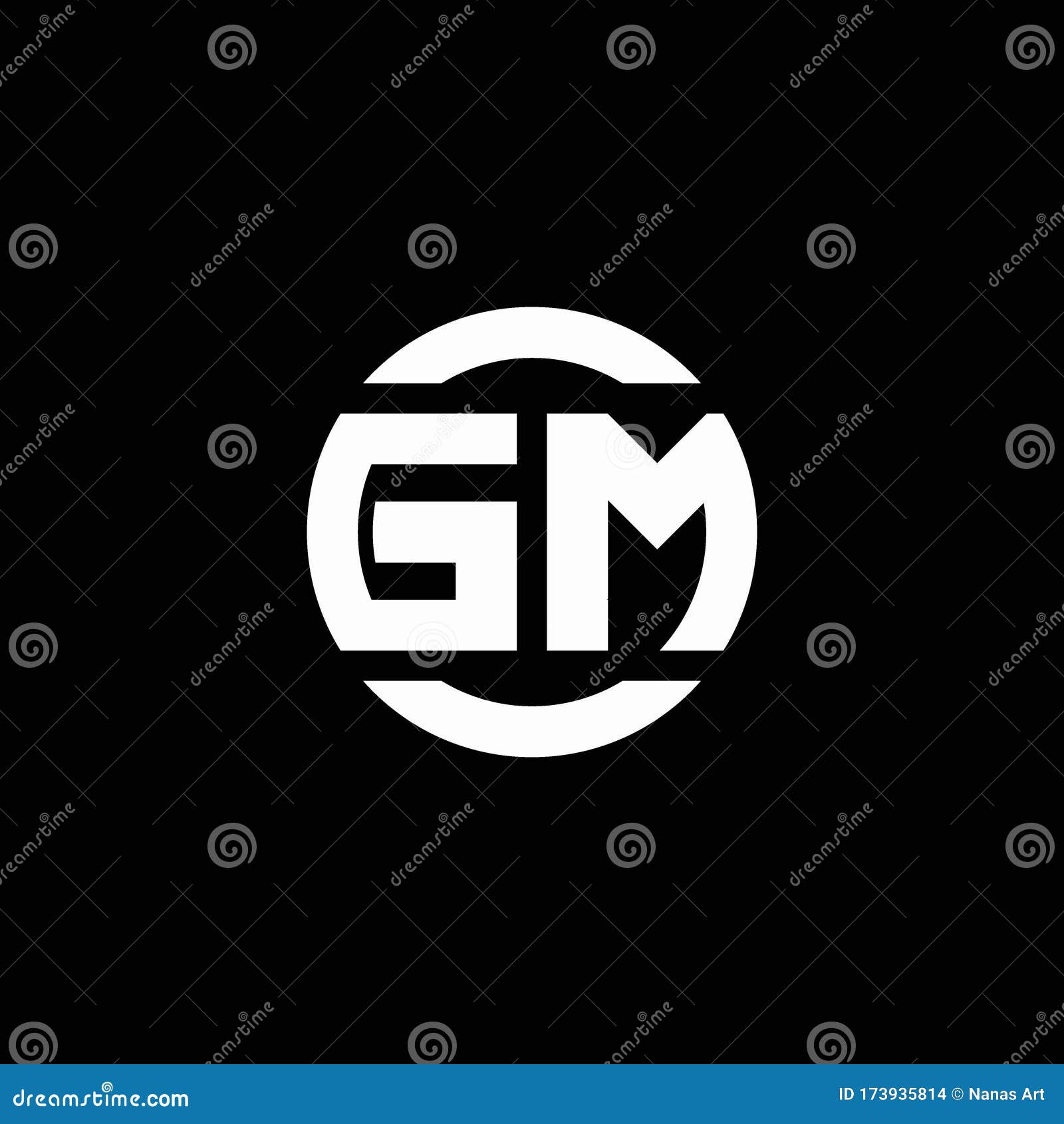 Gm logo monogram with shield shape isolated Vector Image