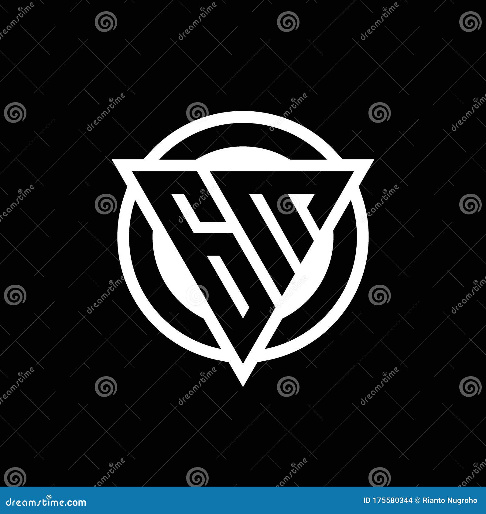 Gm logo with circle rounded negative space design Vector Image