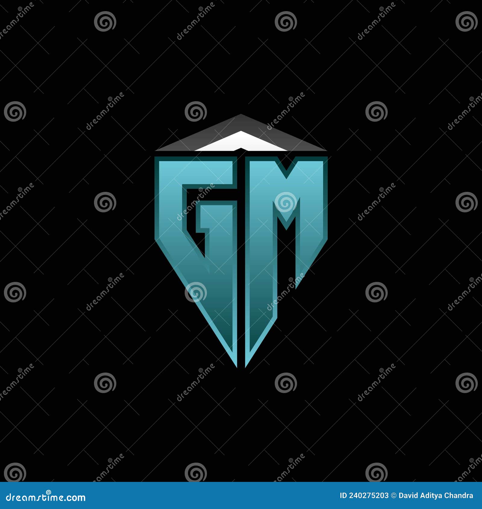 Gm logo monogram with emblem shield design Vector Image