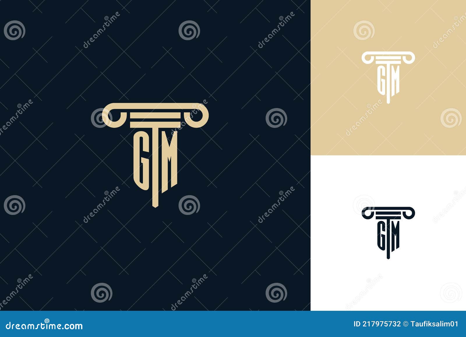 GM Monogram Initials Design Logo. Lawyer Logo Design Ideas Stock Vector -  Illustration of court, pillars: 217975732