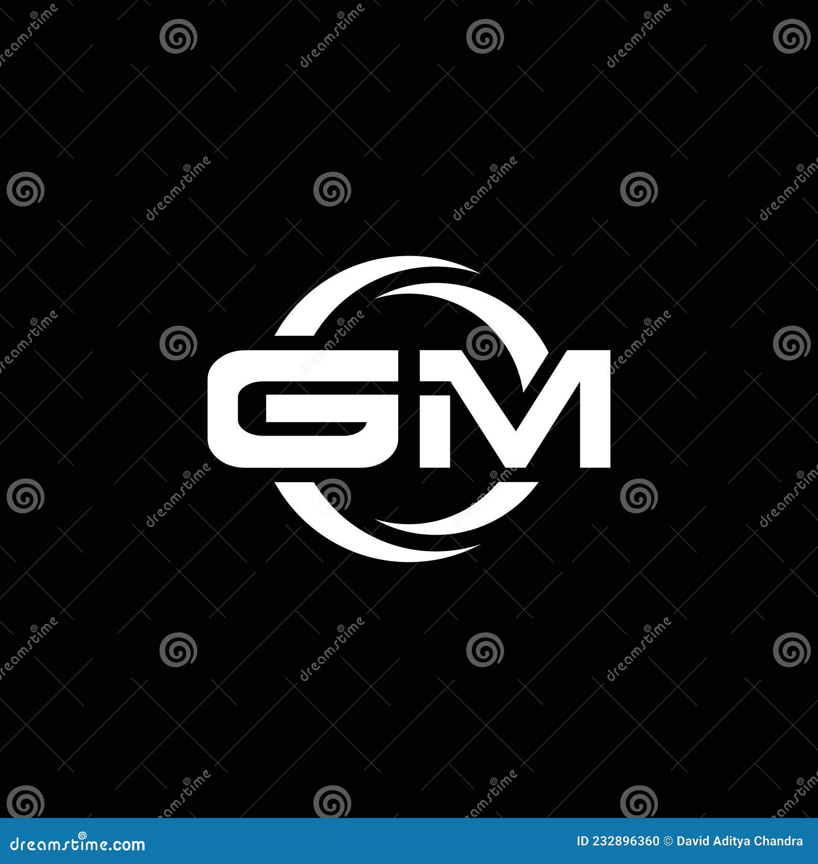 Gm logo monogram with emblem style isolated Vector Image