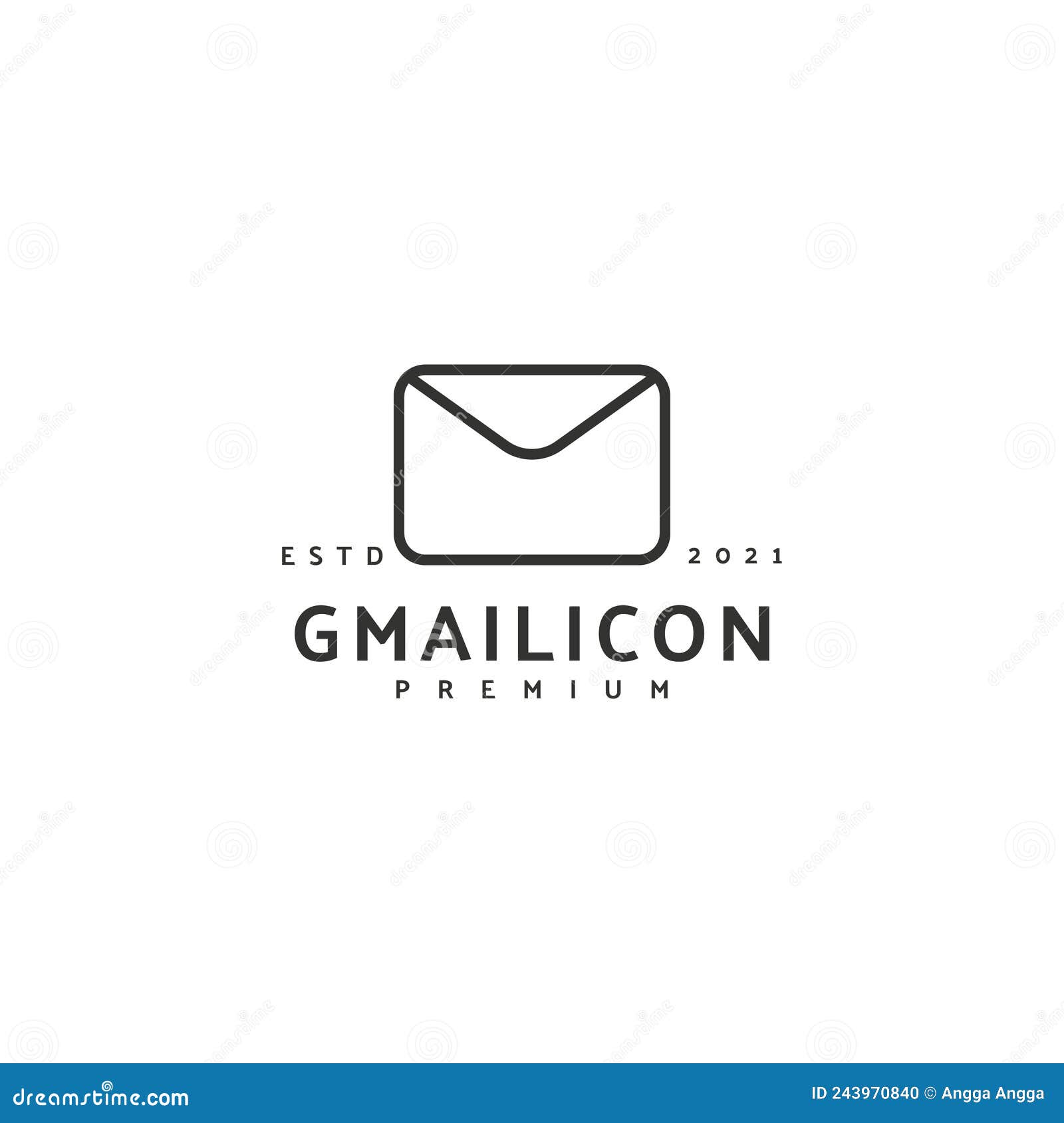 Gmail Logo Vector Black And White, HD Png Download - vhv