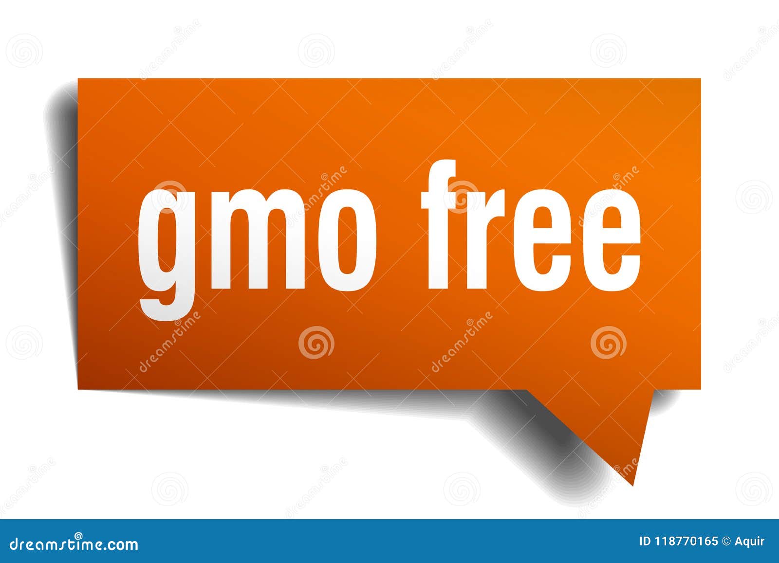 Gmo Free Orange 3d Speech Bubble Stock Vector Illustration of white