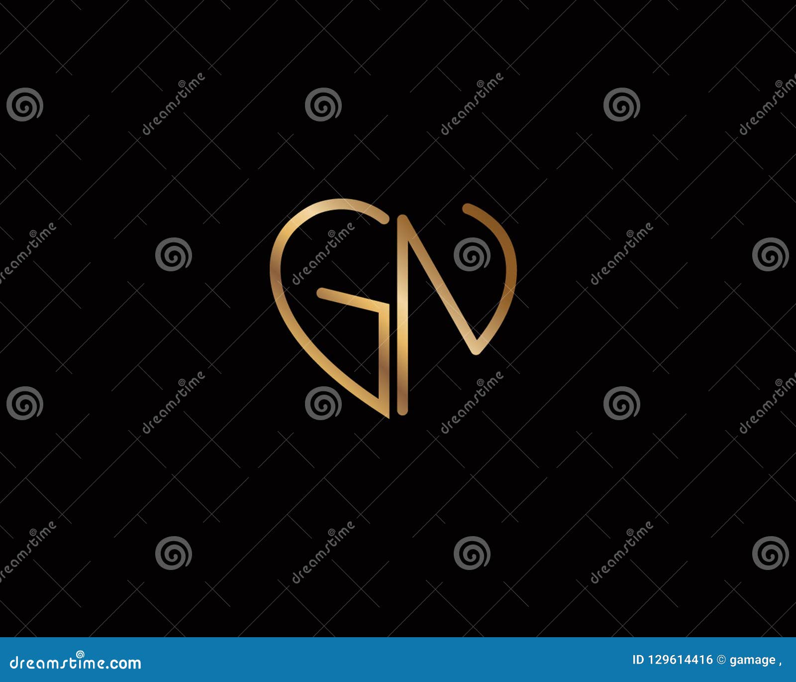 Gn Letters Logo Negative Space Design Stock Vector (Royalty Free)  2118116903 | Shutterstock