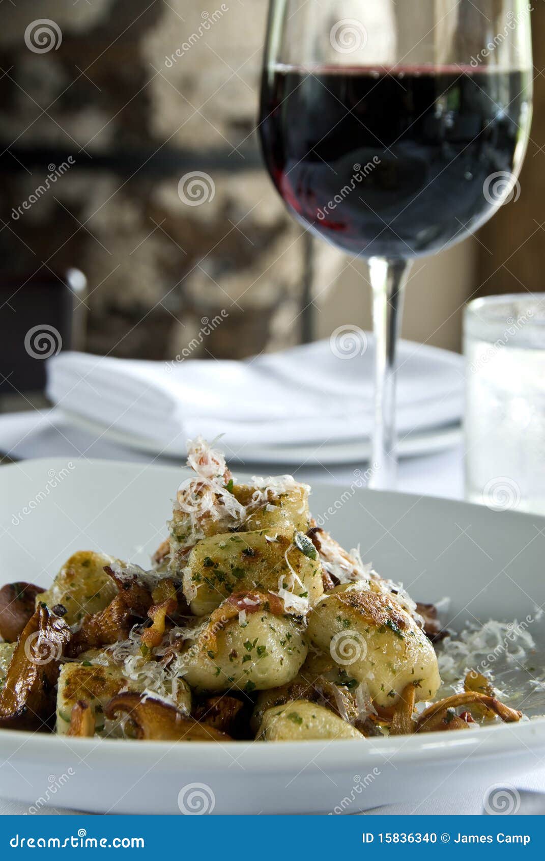 Gnocchi with Chanterelle Mushrooms Stock Photo Image of chanterelle