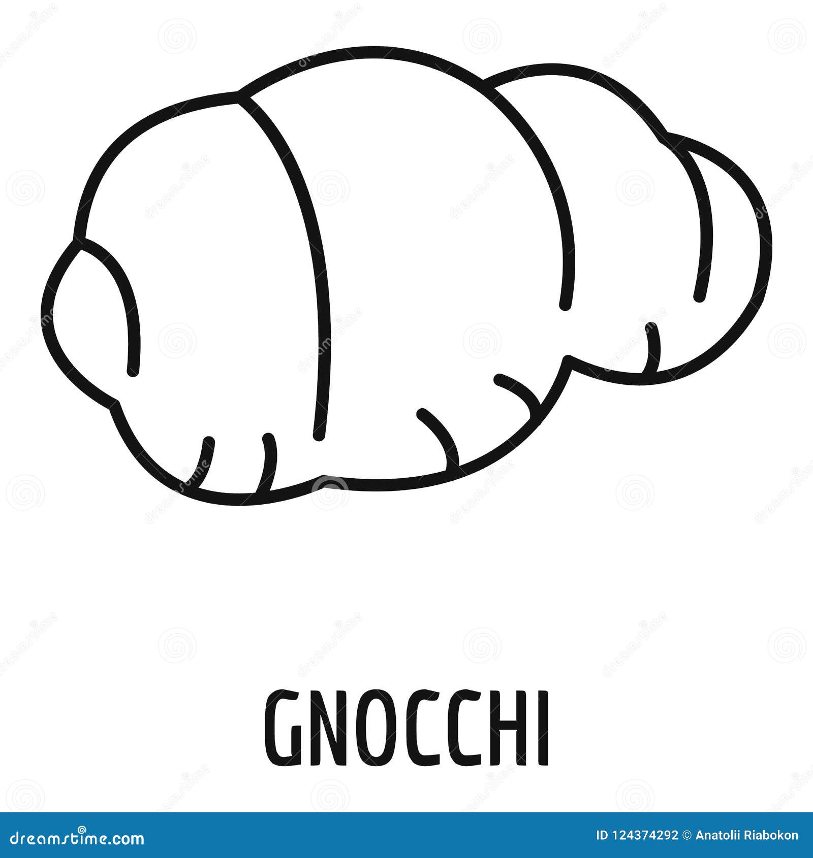 Gnocchi Pasta Icon, Outline Style Stock Illustration - Illustration of