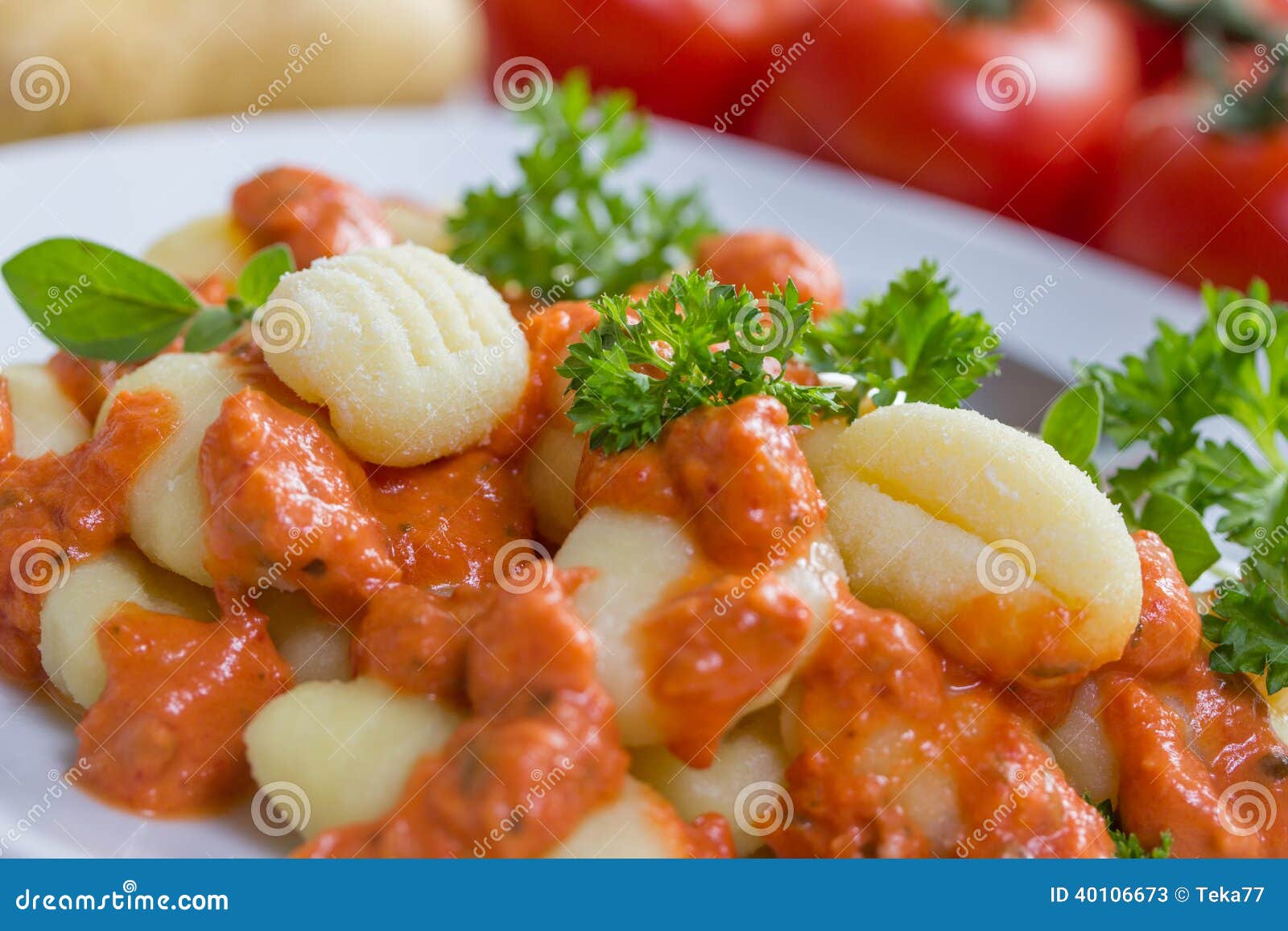 Gnocchi Pasta with Tomato Sauce Stock Image Image of culinary, cuisine 40106673