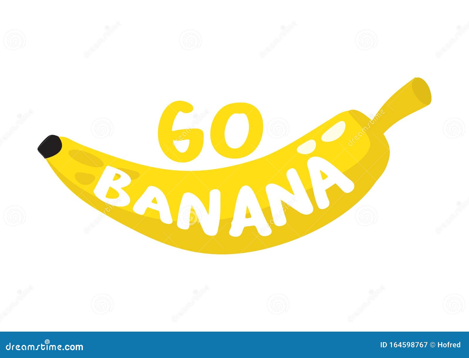 Go Bananas Funny Vector Illustration Design. Stock Vector Illustration of happiness, cartoon