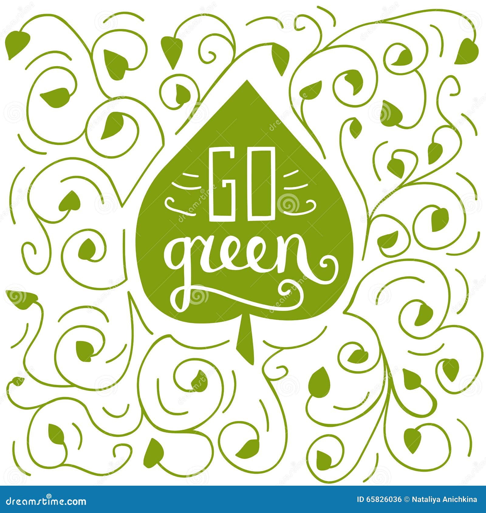 Go Green Doodle Illustration Stock Vector Image 65826036