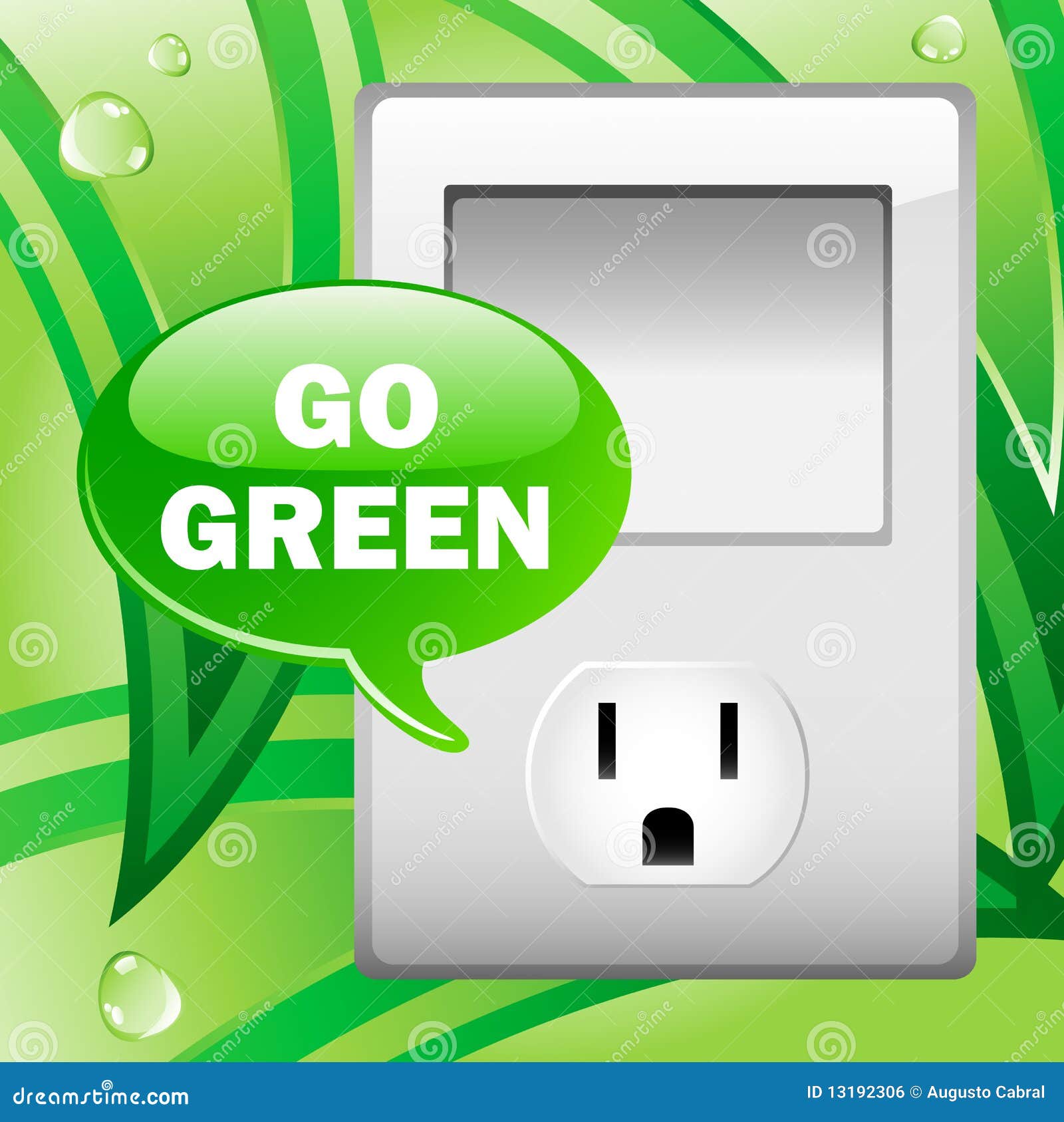 Go Green Electric Outlet stock vector. Illustration of 13192306