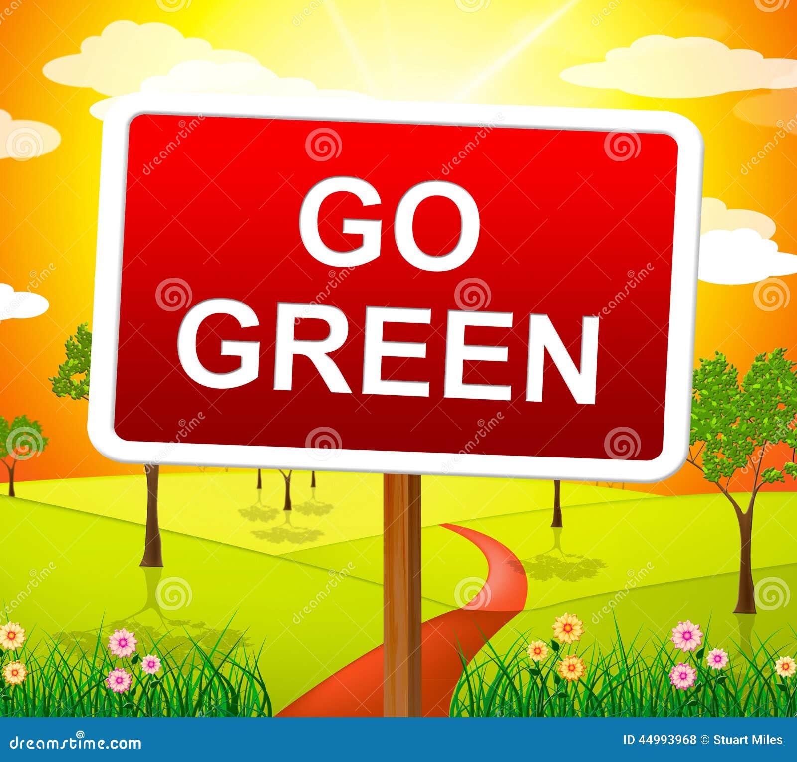 Go Green Indicates Earth Friendly and Conservation Stock Illustration Illustration of nature