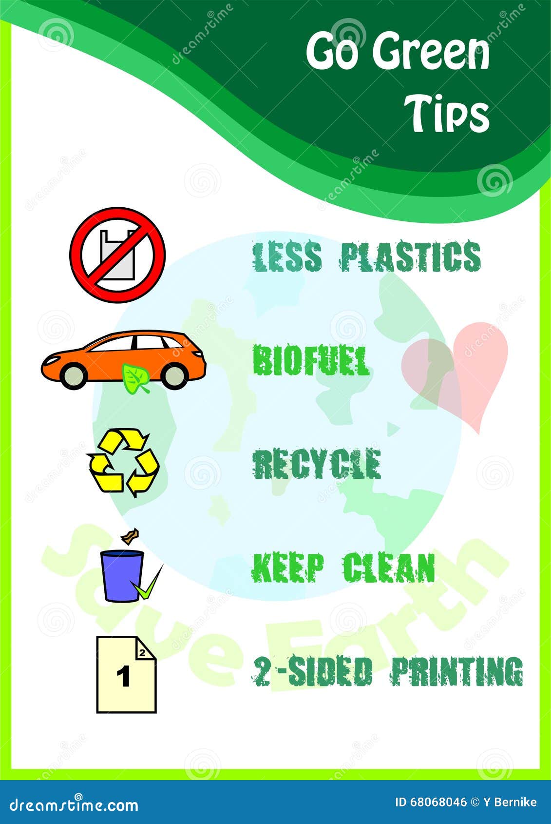 Go green poster stock vector. Image of save, saveearth 