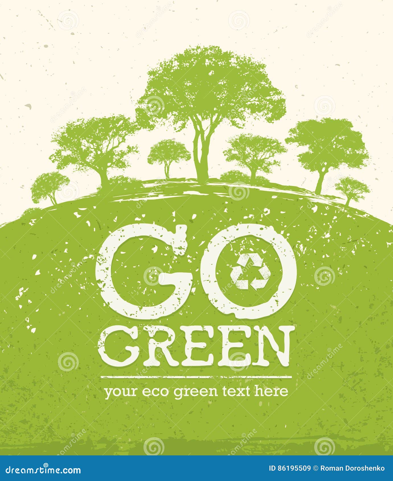 Go Green Recycle Reduce Reuse Eco Poster Concept. Vector Creative