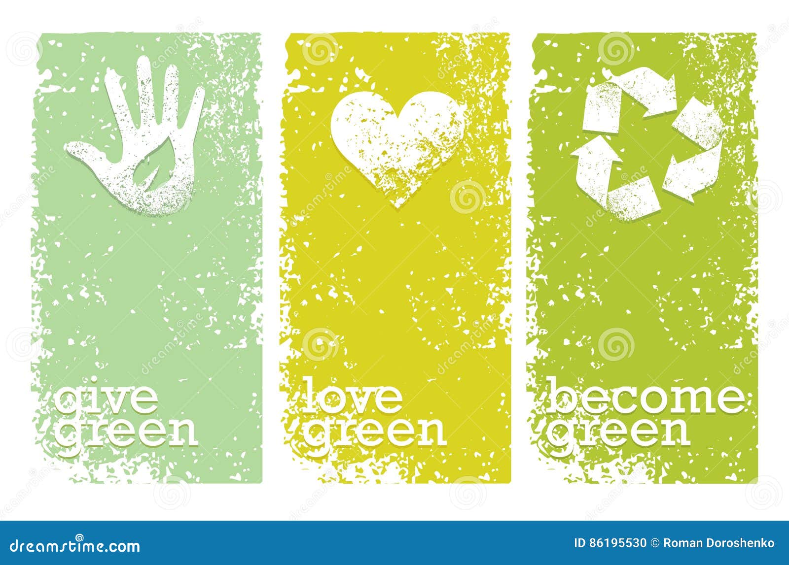 Go Green Recycle Reduce Reuse Eco Poster Concept. Vector Creative